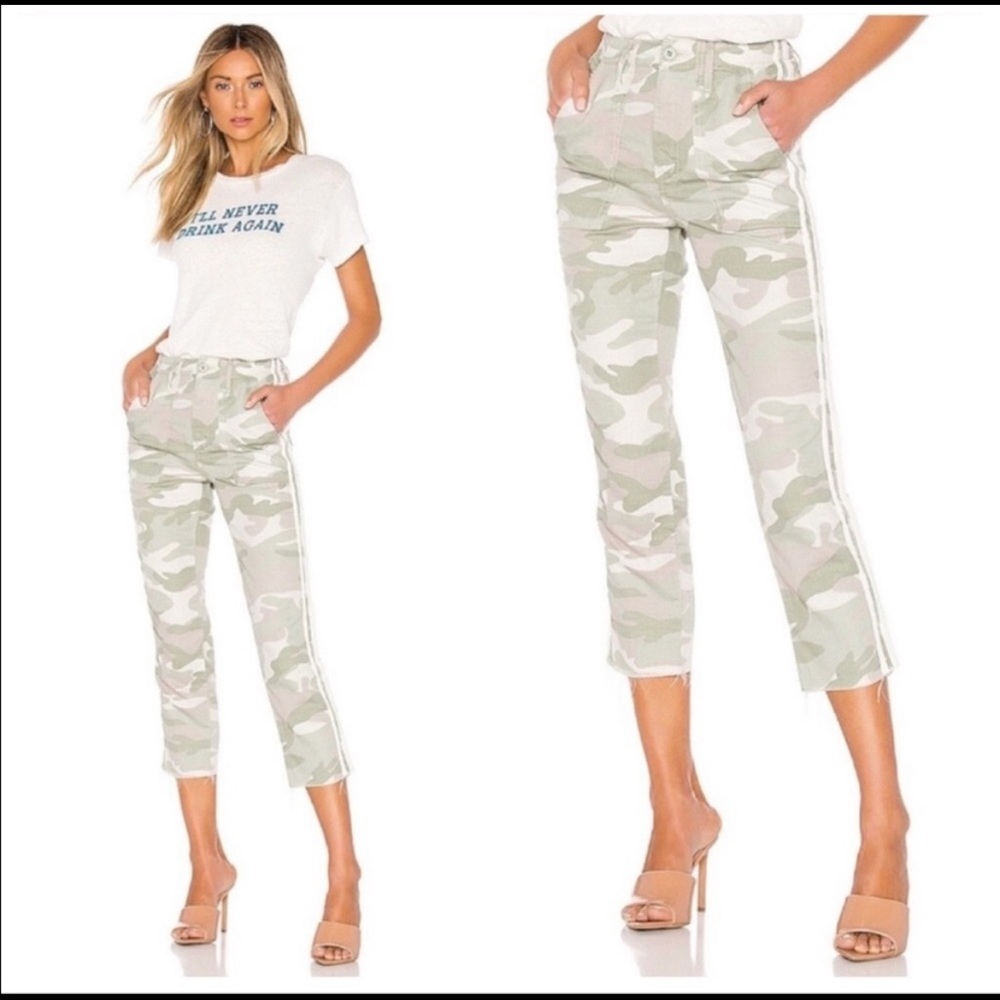 Mother‎ The Shaker Chop Crop Fray in Desert Print SZ 30 A5